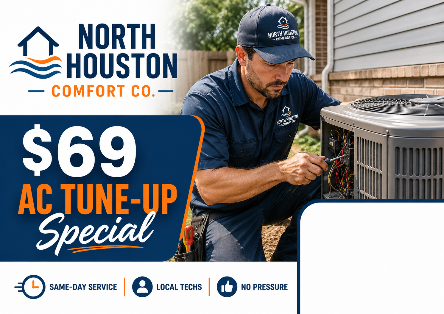 North Houston Comfort Co AC tune-up postcard offer
